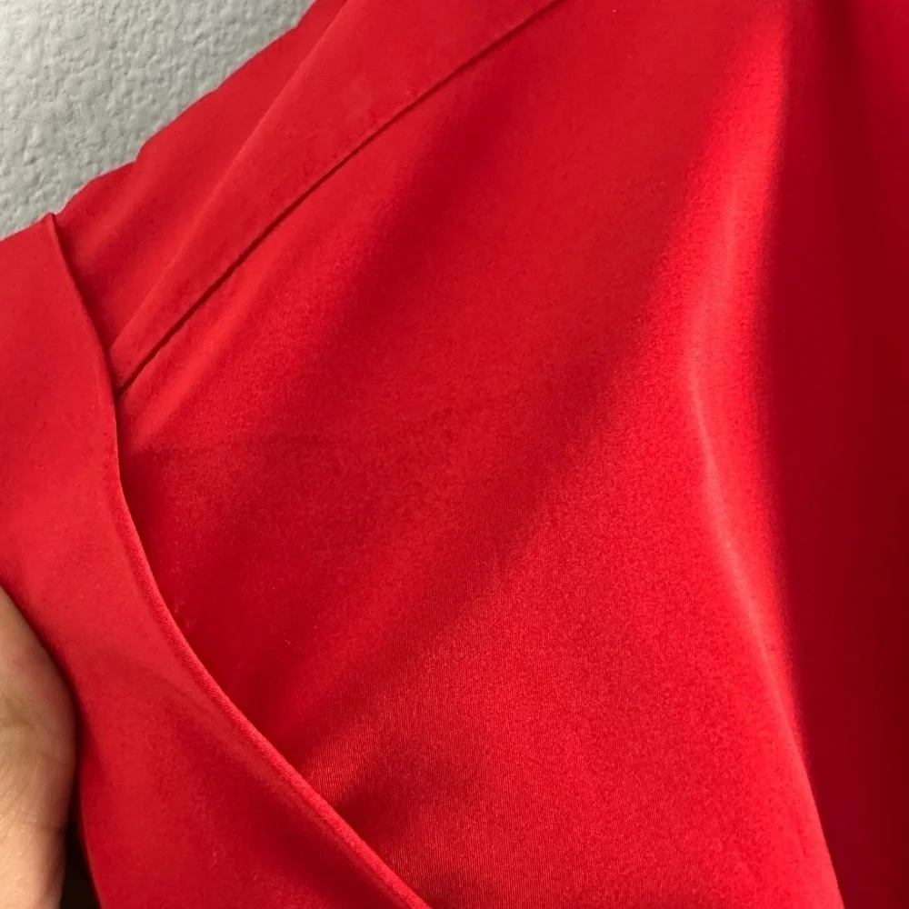 Lafayette New York 148 Larissa Zip Sheath Dress in Red Size 2